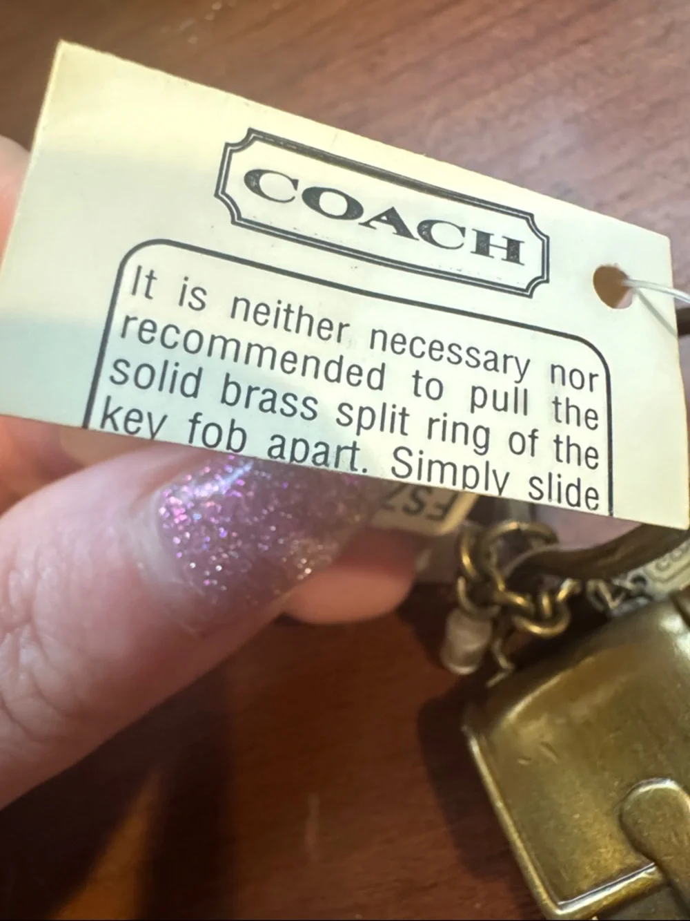 Coach Vintage Brass Station Bag Key Fob NWT